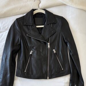 Allsaints Black Leather Moto Jacket - Women's